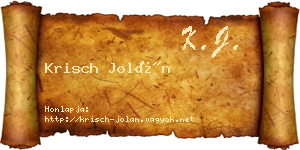Krisch Jolán névjegykártya